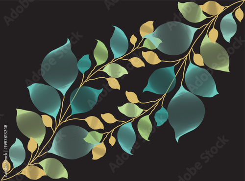 Seamless abstract floral background with vector leaves and natural plant patterns for a green summer foliage wallpaper design
