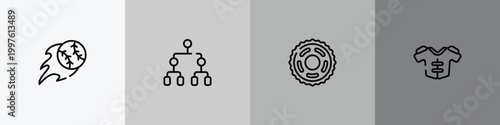 american football outline icon set featuring home run, playoff, sprocket, protections icons.