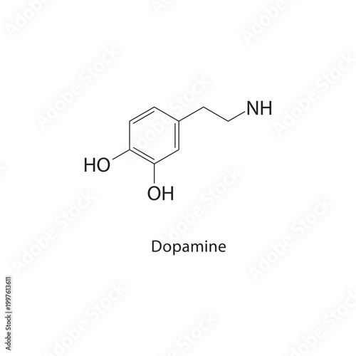 Dodine skeletal structure. pesticide compound schematic illustration. Simple diagram, chemical formula.