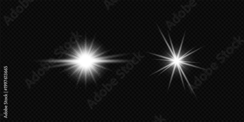 Realistic white light effects and starlight effect collections.