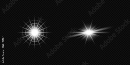 Realistic white light effects and starlight effect collections.