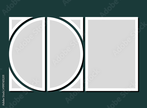 Template collage of three frames, images, photo