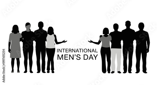 Photos International Men Day concept with group of diverse people silhouettes