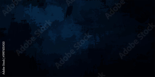 Dark blue grunge textured background with distressed paint and rough brush strokes, abstract scratched vintage wall pattern with deep navy gradient and aged weathered surface design.