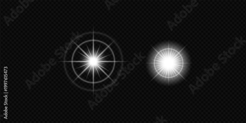 Realistic white light effects and starlight effect collections.