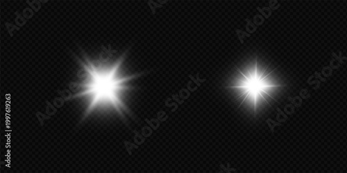 Realistic white light effects and starlight effect collections.