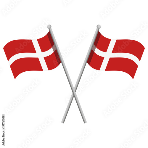 Danish flag with pole