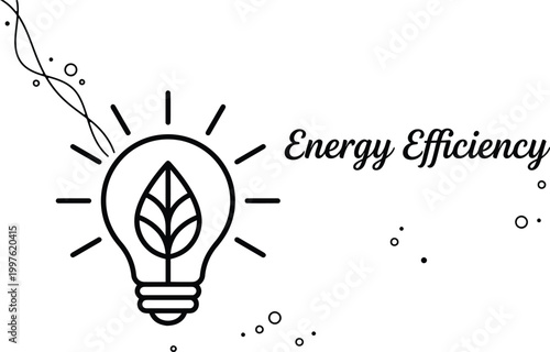 Energy efficiency light bulb icon with leaf for eco friendly business and marketing materials