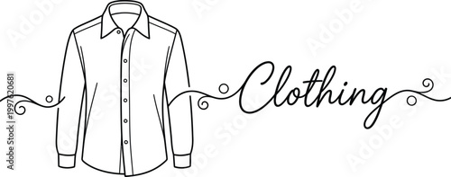 Men s dress shirt with collar and buttons for fashion design and clothing branding