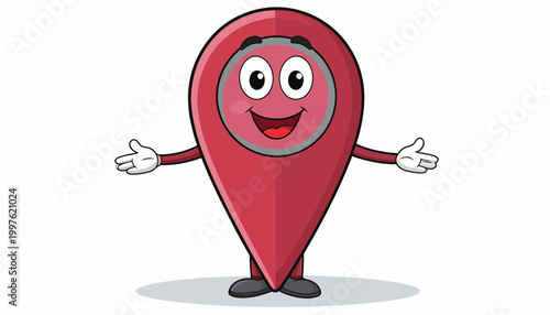 Cartoon Location Map Pin Character.