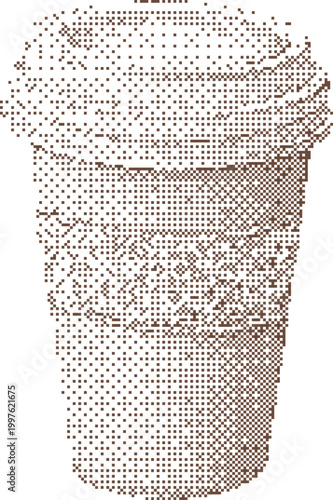 Disposable beverage cup with textured surface on white background