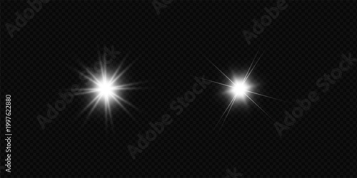 Realistic white light effects and starlight effect collections.