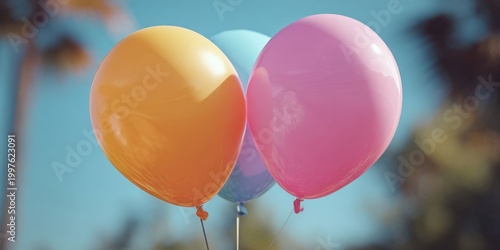 Festive Pair of Pastel Helium Balloons for Celebrations