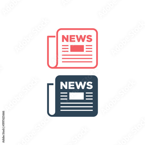 Newspaper icons set vector sign pictogram isolated design, news symbol logo illustration.