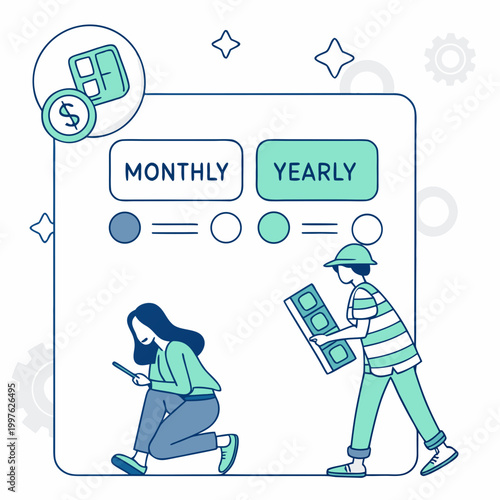 People choosing monthly or yearly subscription plan