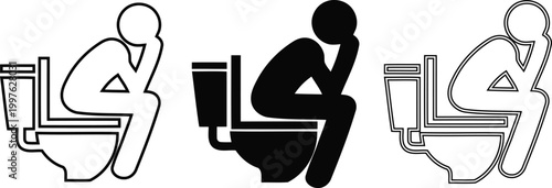 Toilet silhouette series a study in form and function depicting human interaction with sanitary fixtures