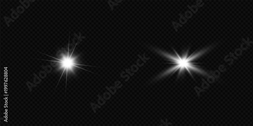 Realistic white light effects and starlight effect collections.
