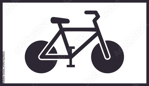 Minimalist bicycle icon with a clean transparent background for modern design