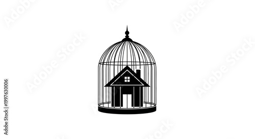a house inside a birdcage.