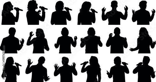 Dynamic Silhouettes of Singers and Public Speakers with Microphones