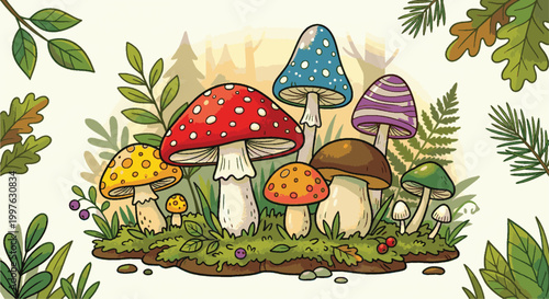 mushrooms in the forest