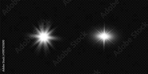 Realistic white light effects and starlight effect collections.