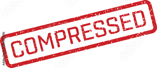 Red 'compressed' stamp illustration on white background