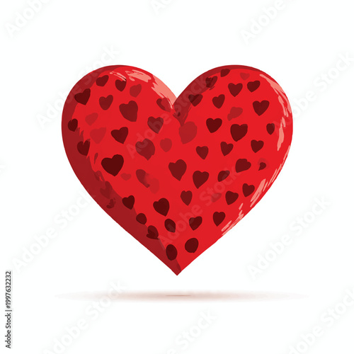 red heart isolated on white background