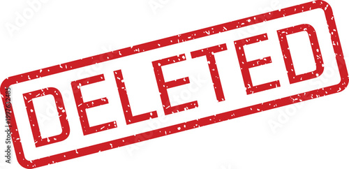 Red 'deleted' stamp illustration on white background