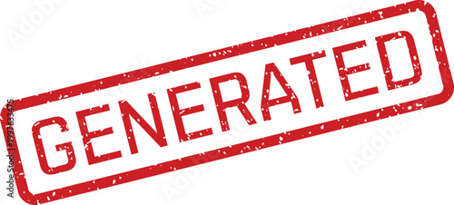 Red 'generated' stamp illustration on white background