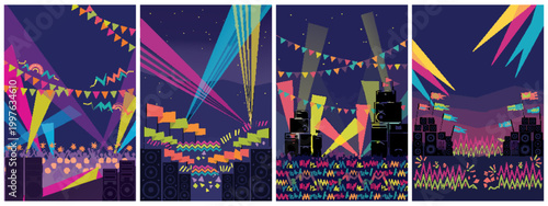 Summer Music Festival Poster Background Collection