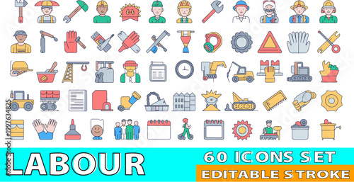 Fotografía Set of abstract vector icons and symbols seamless design collection