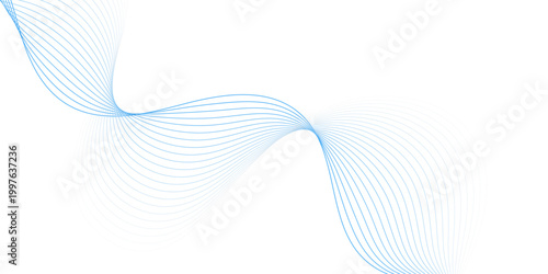 Abstract blue wave lines on transparent background. Digital frequency track equalizer. Vector illustration of style curves used for banners, templates and wallpapers.