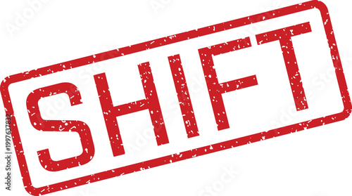 Red rubber stamp with the word 'shift' a visual representation of change
