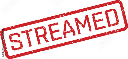 Red 'streamed' stamp a visual representation of digital content delivery