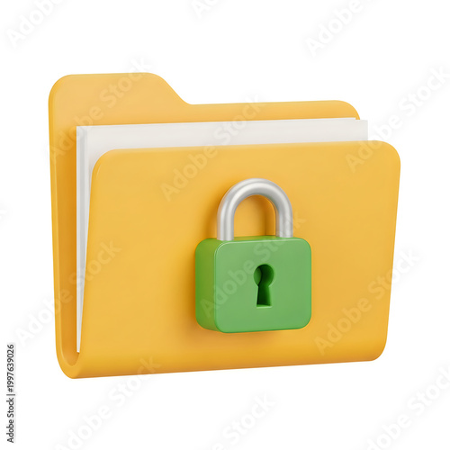 Secure folder with green lock