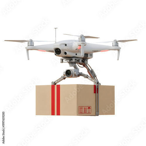 Drone delivering a package