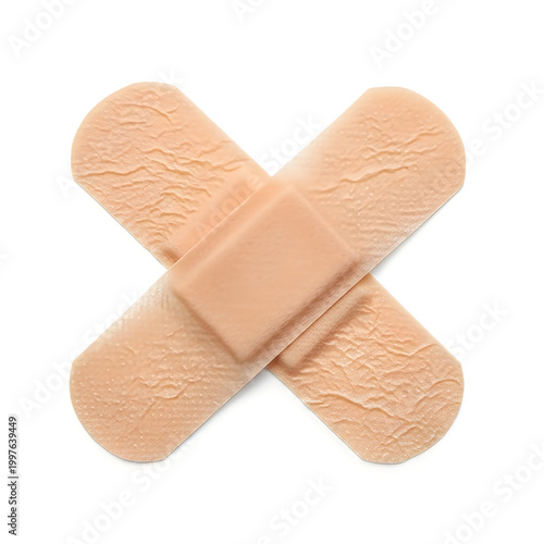 Two band aids crossed over each other