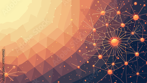 This abstract image evokes connection and data flow, making it ideal for illustrating concepts like networking, technology, or communication in market