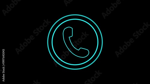 Phone Incoming Call Animation Ringing Icon Alpha Channel UI Loop 4K