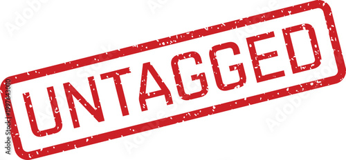 Red 'untagged' stamp illustration on white background
