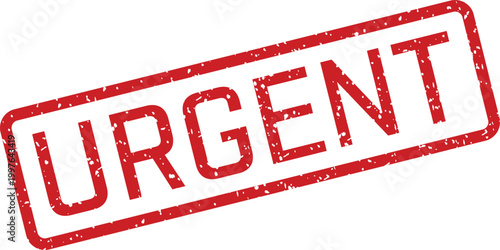Red 'urgent' stamp a symbol of immediate attention and critical importance