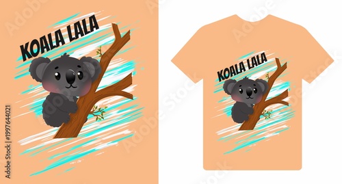 Koala t-shirt design. Koala bear t shirt design. t-shirt design vector for print. Koala design vector illustration. quotes for t shirt