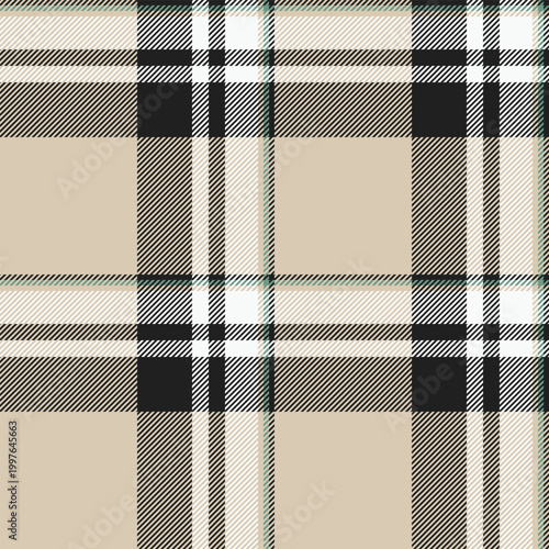 Styling check tartan vector, repeat pattern seamless background. Mixed fabric textile plaid texture in light and black colors.