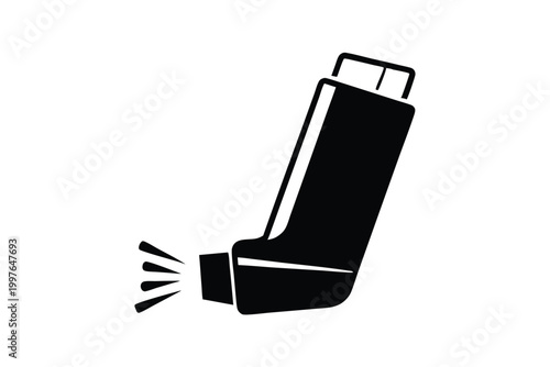 Asthma Relief Inhaler Vector Illustration for Medical Education and Healthcare Marketing