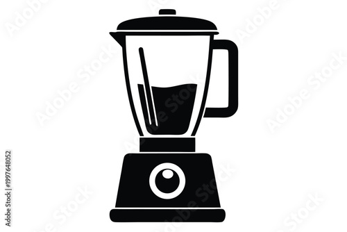 blender silhouette line art vector illustration with a white background