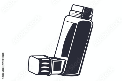 Medical Inhaler Icon for Asthma Treatment and Respiratory Disease Management