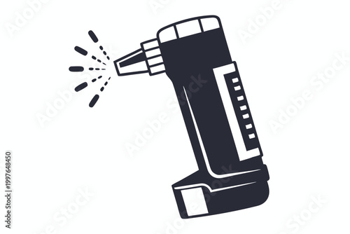 Functional Medical Inhaler Graphic for Clinical Respiratory Health Documentation