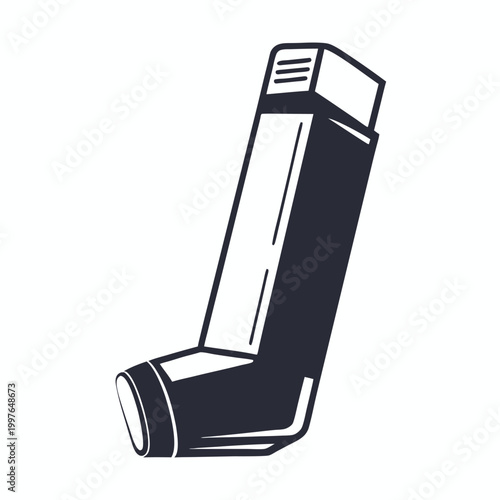 Compact Medical Inhaler Symbol Vector for Breathing Relief and Asthma Support