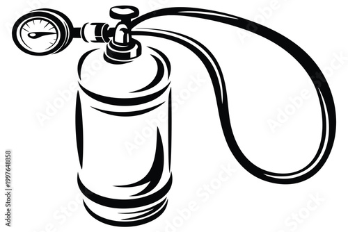 Medical Oxygen Tank Icon Vector Illustration for Hospital and Home Care Support